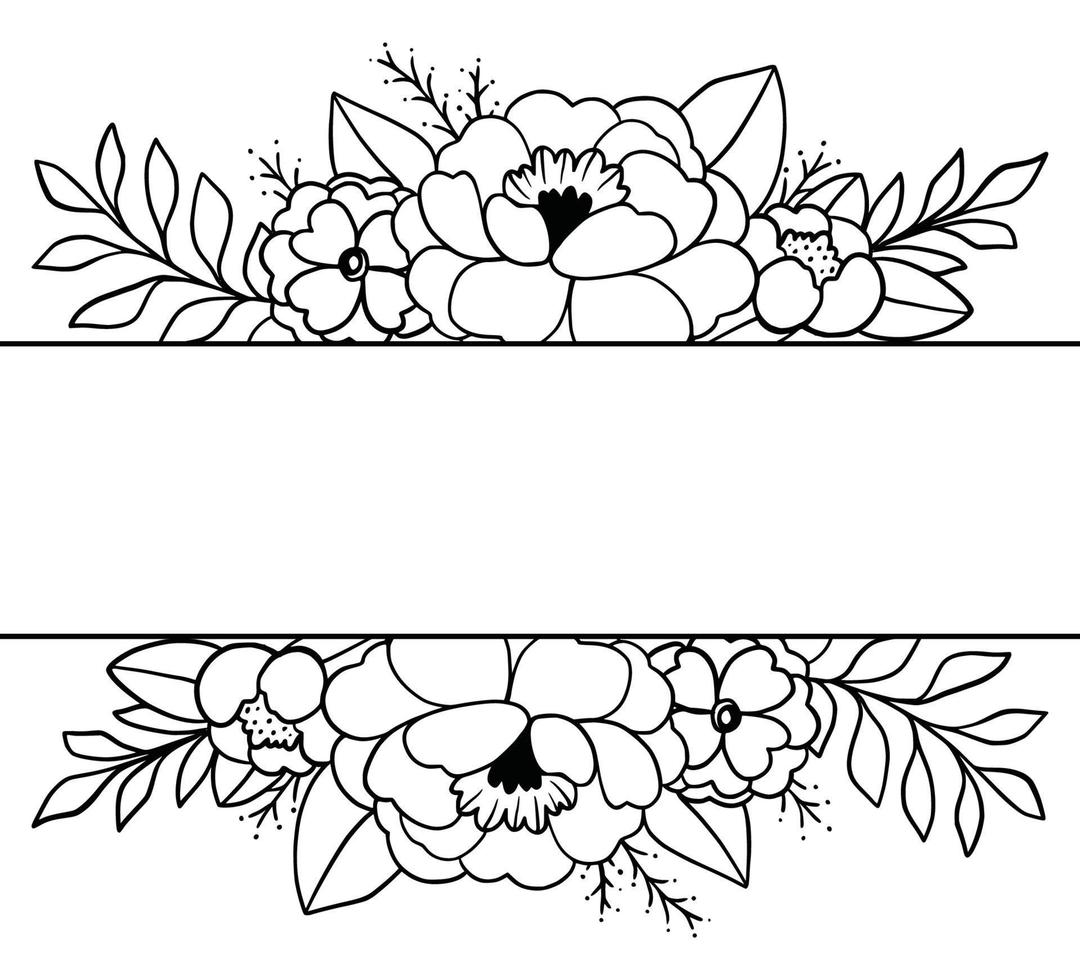 Floral Frame Wreath Monogram Invitation Floral Arrangement Flower Botanical Decoration vector