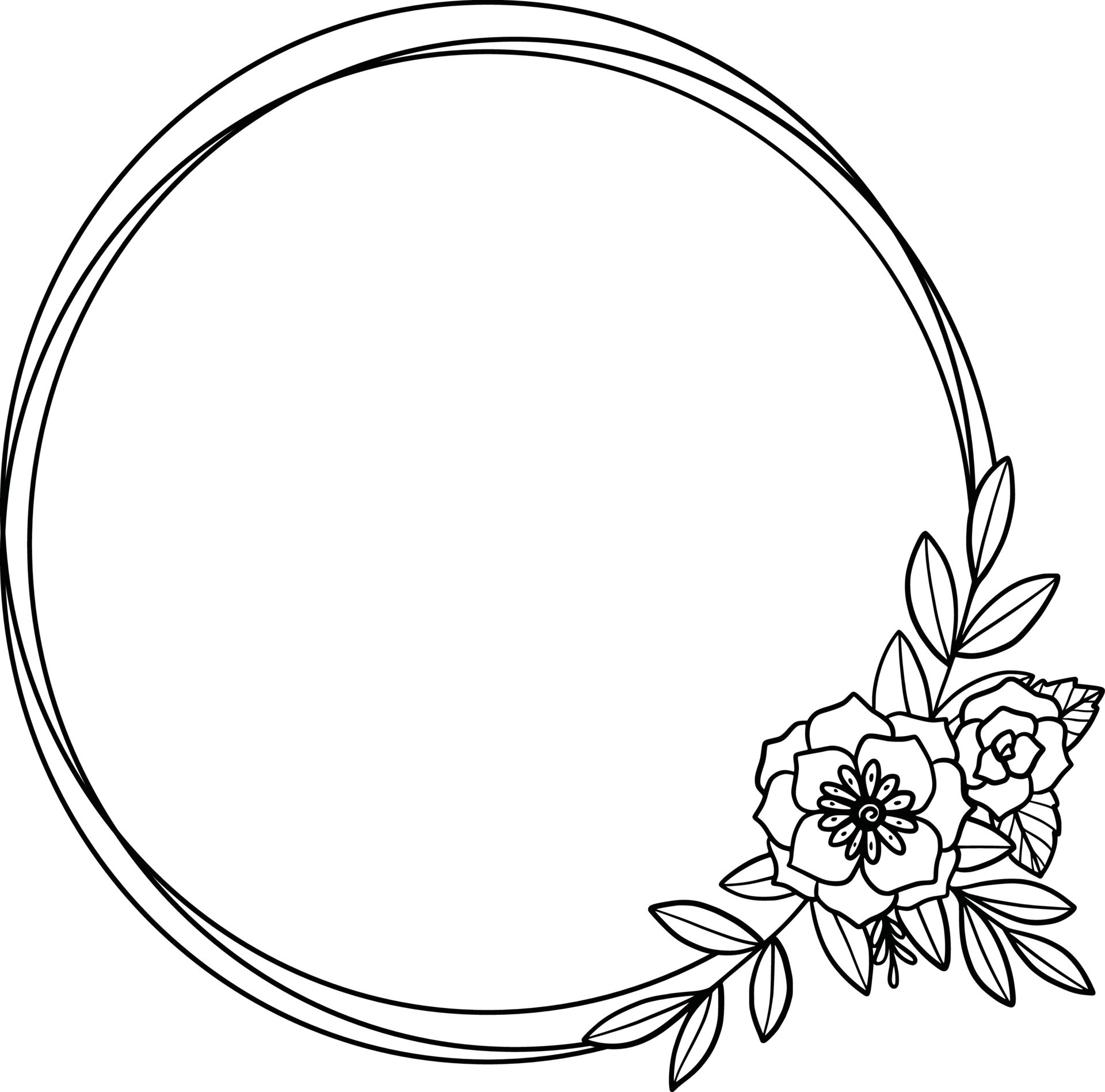 Monogram Wedding Frame Floral Ornament Handdrawn Rose Flower Royalty Free  SVG, Cliparts, Vectors, And Stock Illustration. Image 168648039.