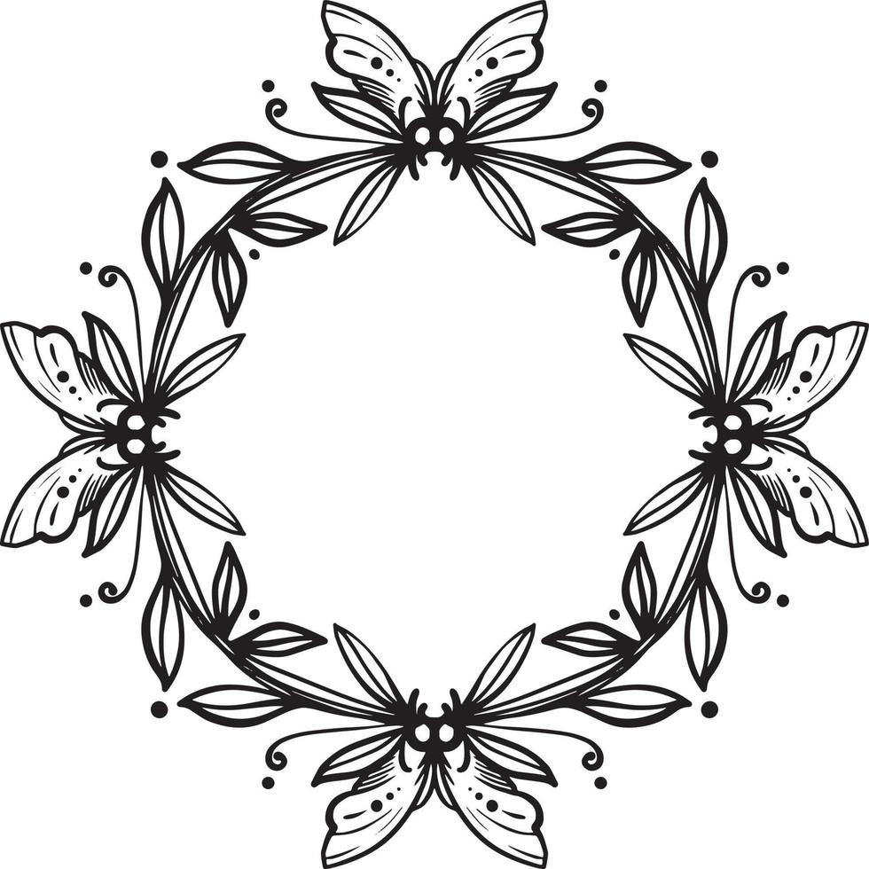 guirnalda floral monograma marco botánico vector