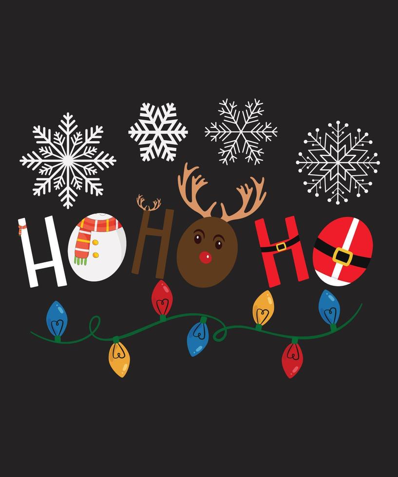 Ho Ho Ho Christmas vector t shirt design
