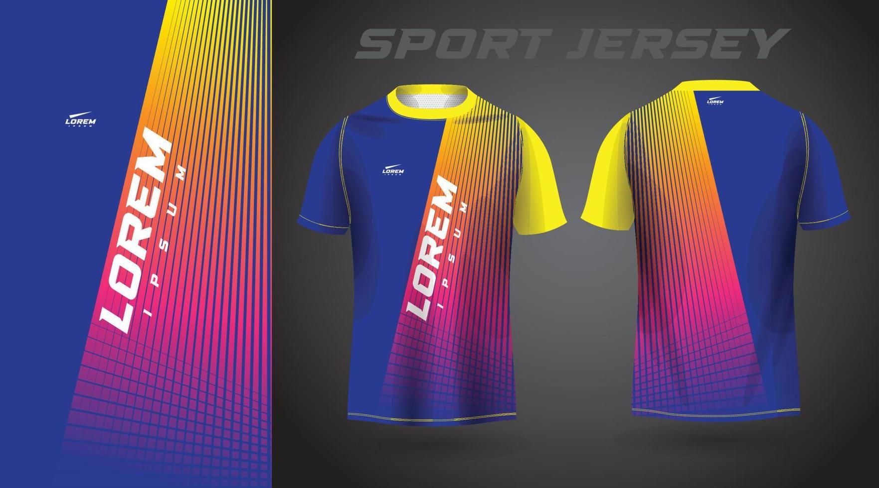 blue yellow t-shirt sport jersey design vector