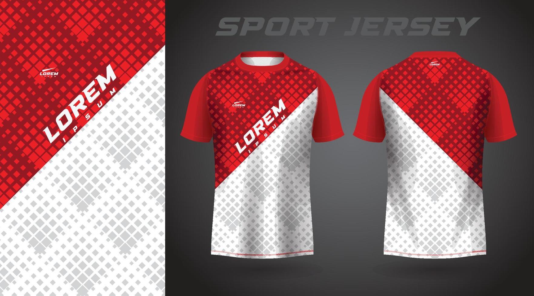 red white shirt sport jersey design vector