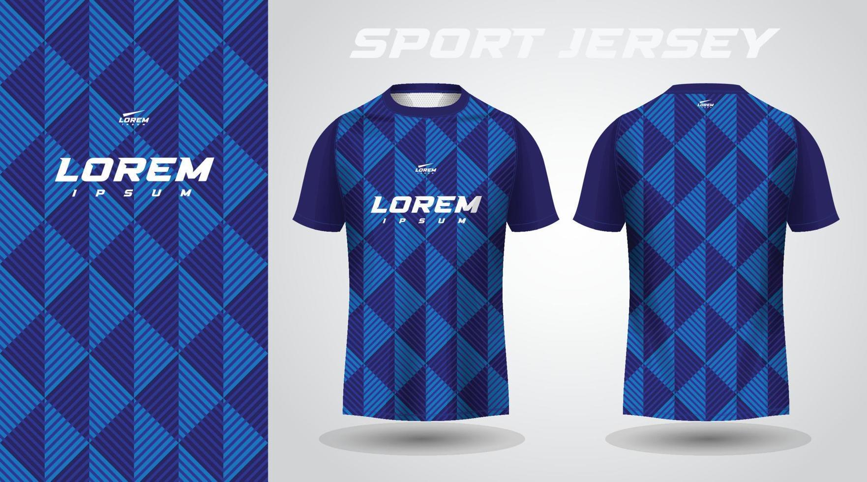 diseño de camiseta deportiva de camisa azul vector