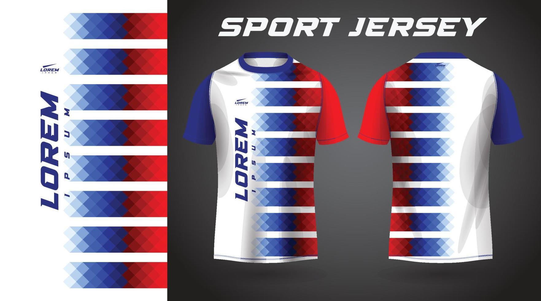 red blue shirt sport jersey design vector