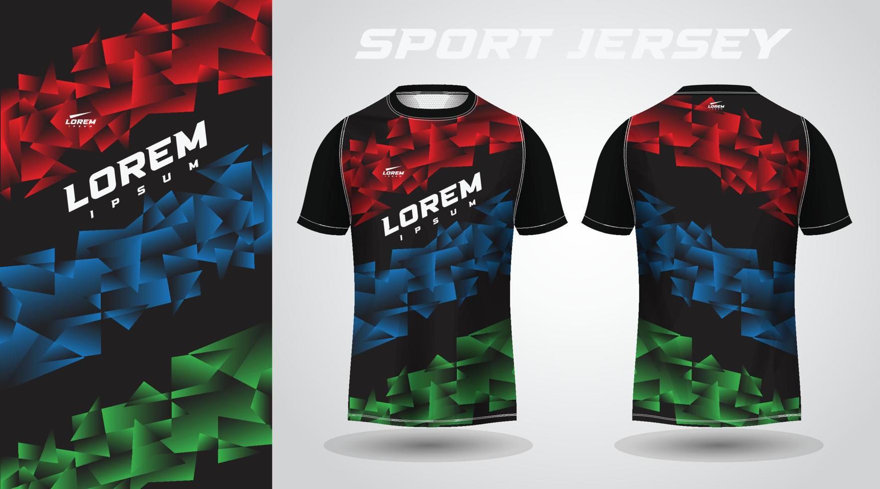 red blue shirt sport jersey design vector