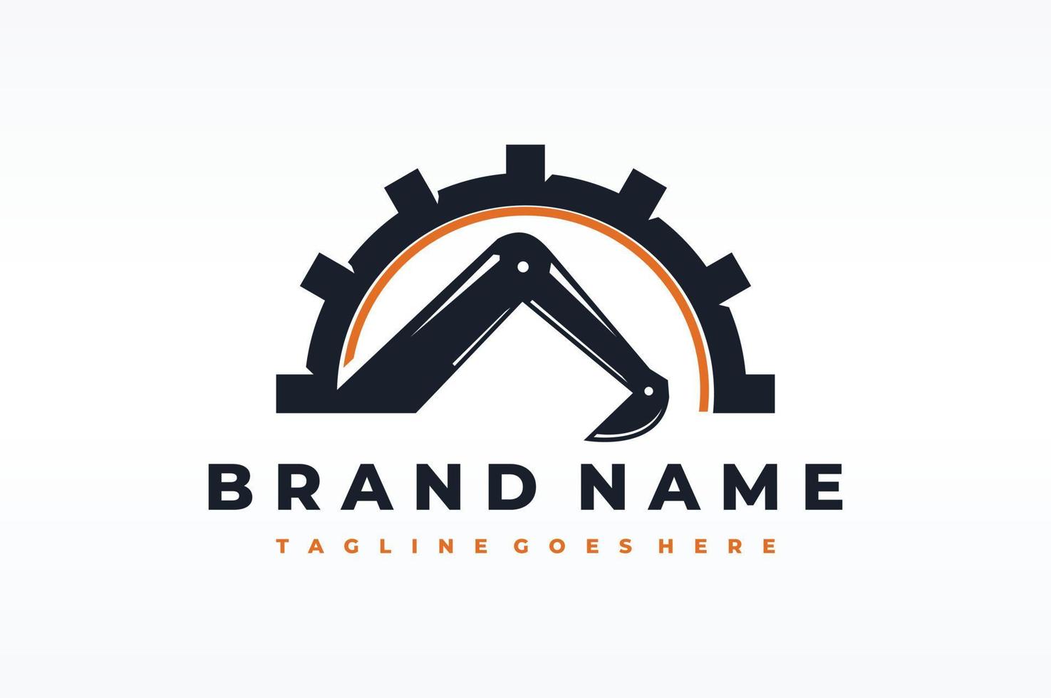 excavator gear logo vector