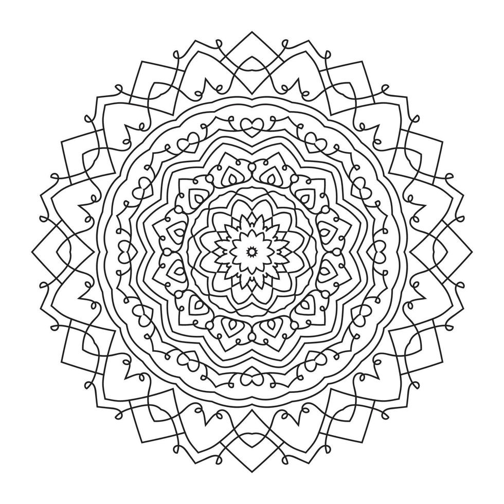 elemento de diseño de vector de decoración redonda de mandala de flor abstracta
