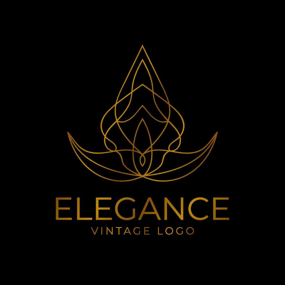 abstract flower elegance vintage logo design element vector