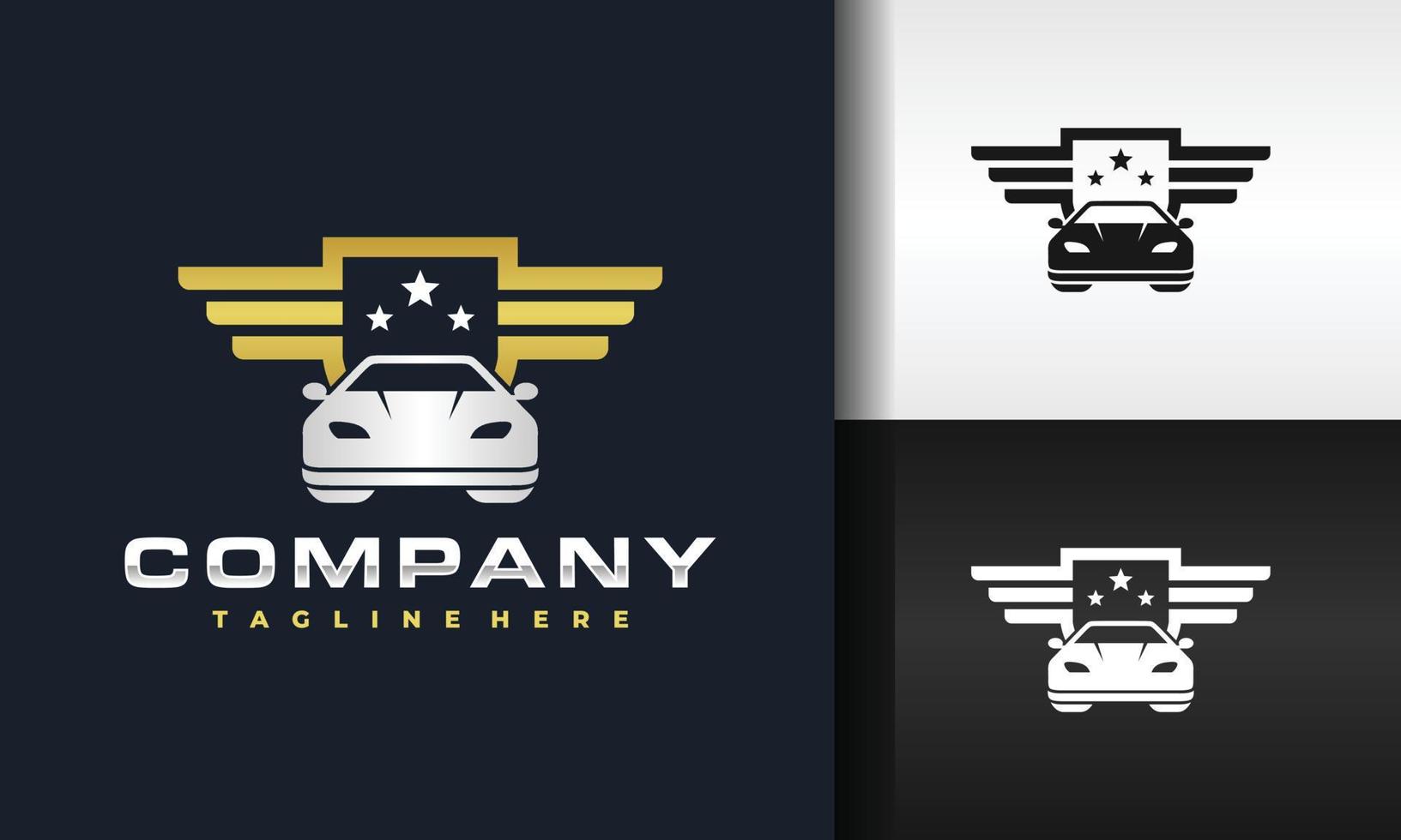 logotipo de ala de coche vector