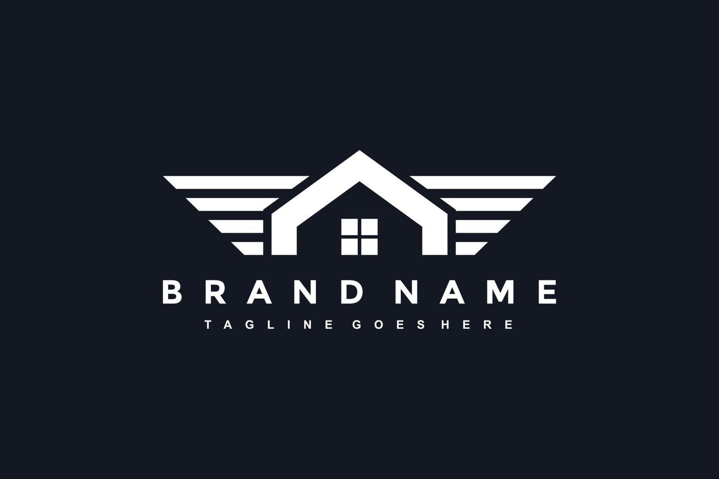 wing logo house vector