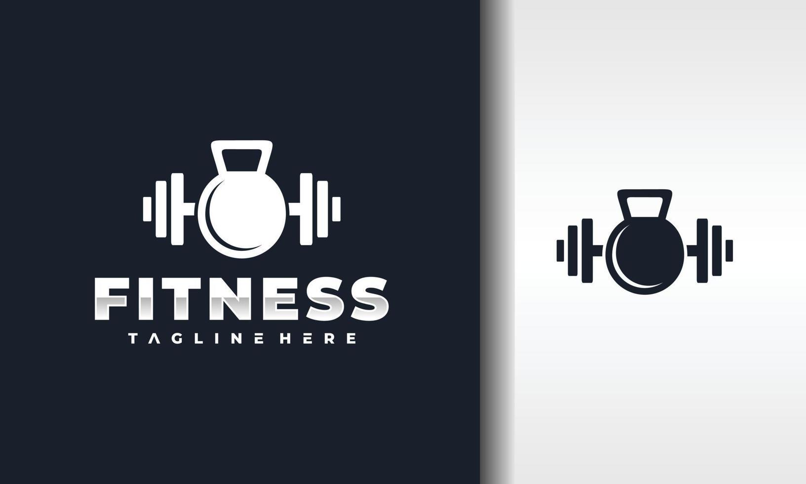 logo de fitness con barra de puño vector