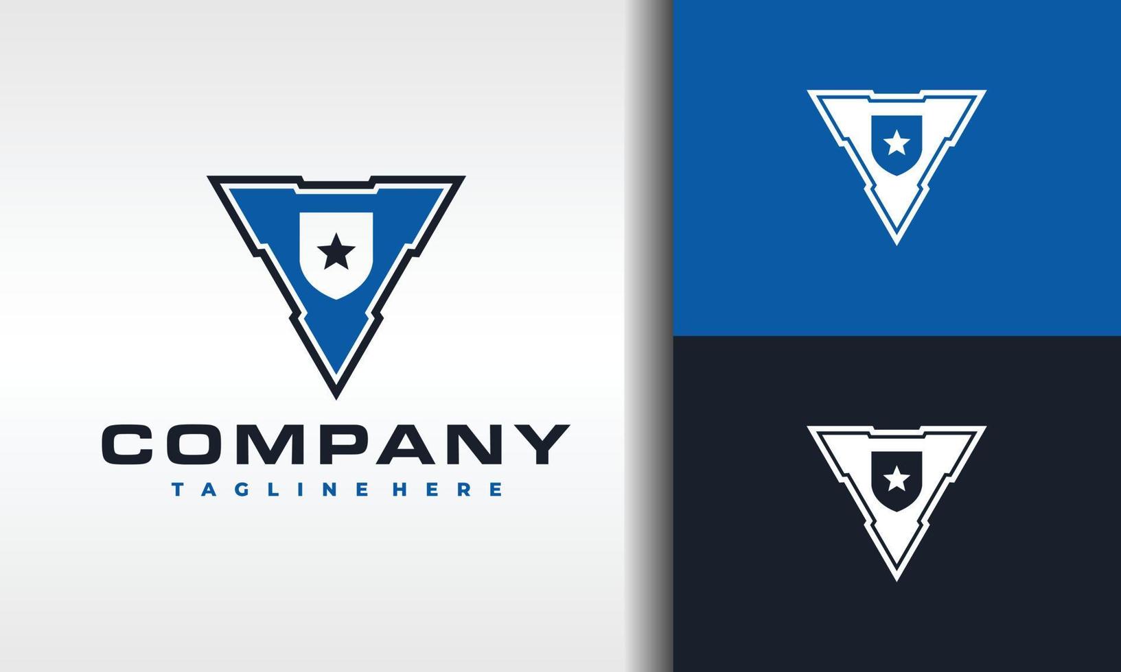 shield star logo triangle vector