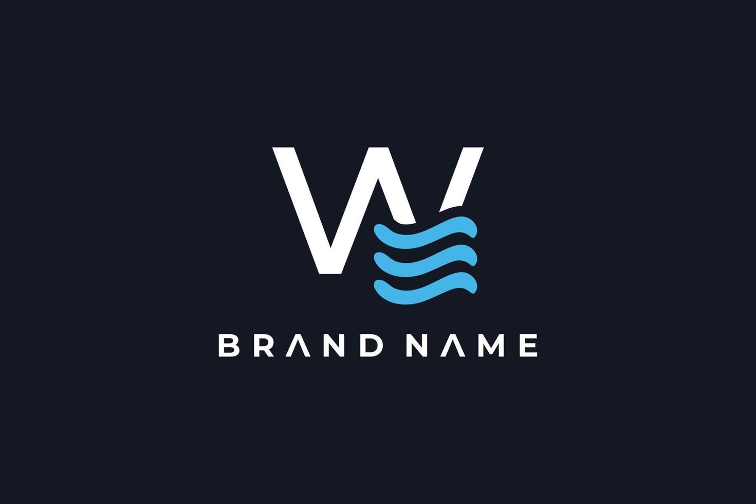 letter W wave logo vector