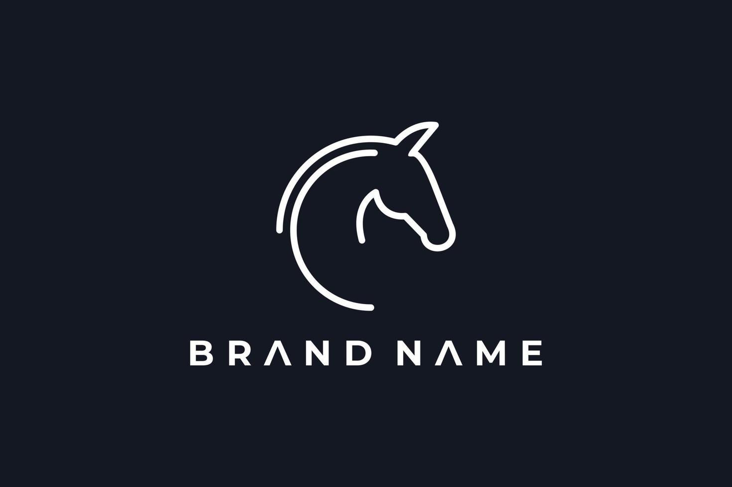 simple outline horse logo vector