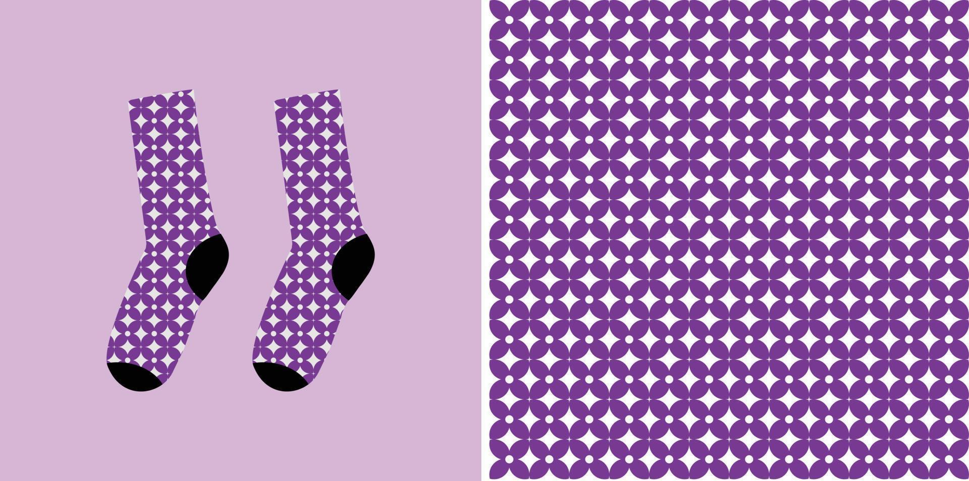 ilustración vectorial del patrón batik con maqueta de calcetines y otros vector