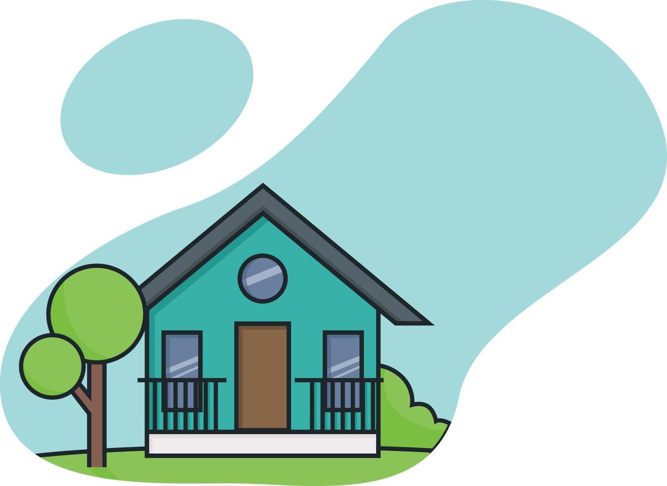 simple house vector illustration isolated on white background
