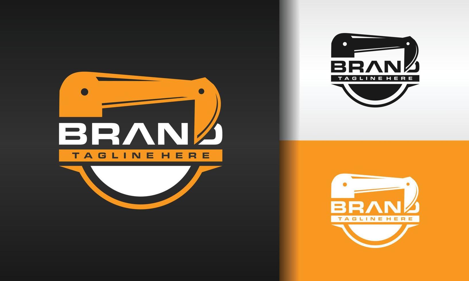 excavator emblem logo vector