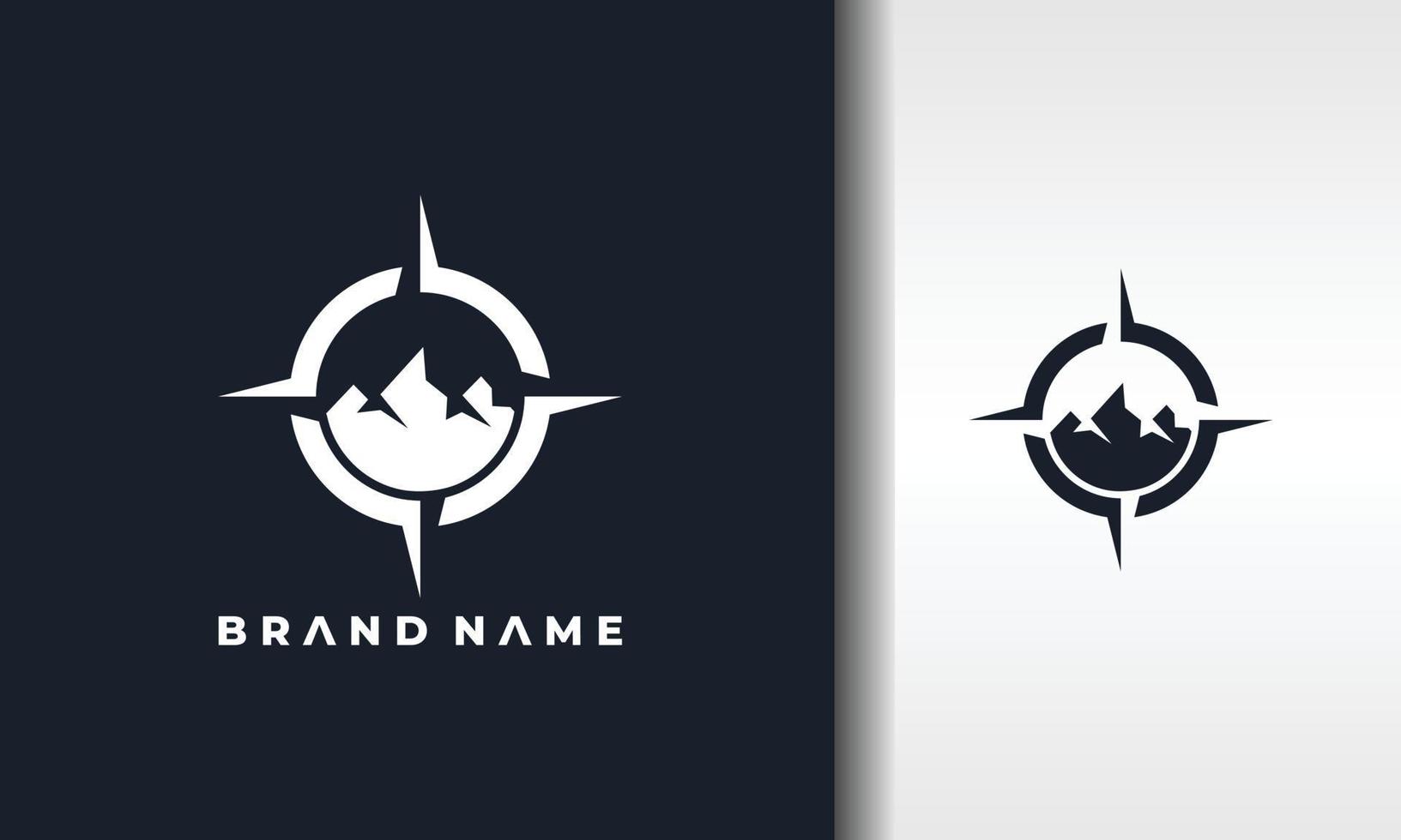 mountain compass logo vector