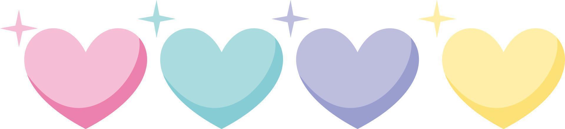 Heart illustration collection, Love symbol icon set, love symbol vector. vector