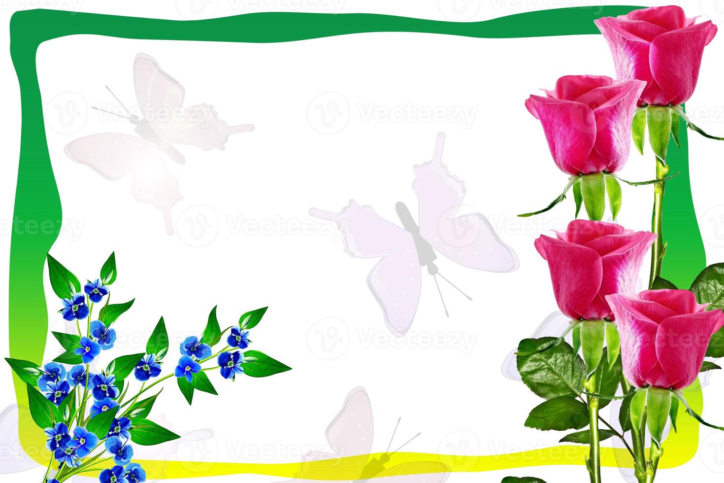 The buds of flowers roses. Holiday card photo