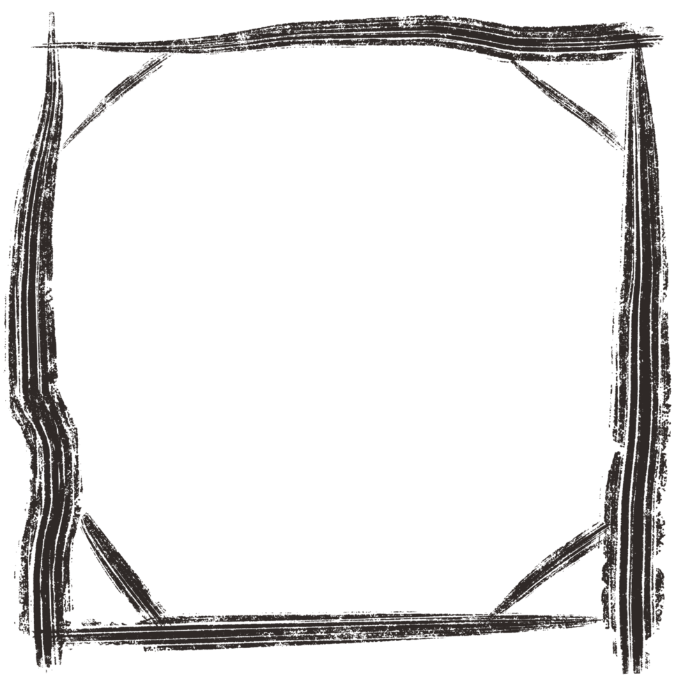 Grunge Stroke Frame. Black frames in grunge style 9853761 PNG