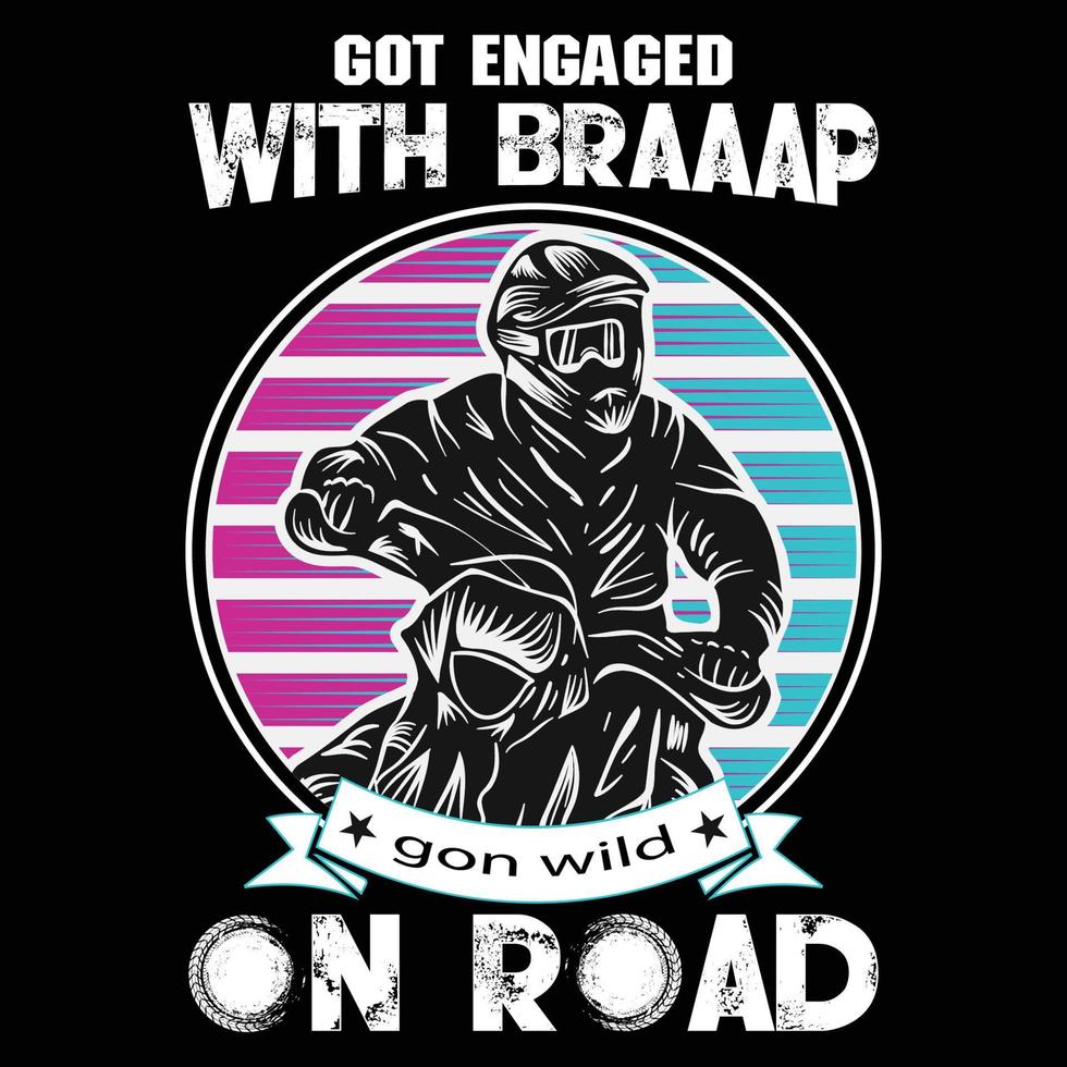 se comprometió con braaap gon woild on road.puede usarse para estampados de camisetas, estampados de tazas, almohadas, diseño de estampados de moda, ropa para niños, baby shower, saludos y postales. diseño de camiseta vector