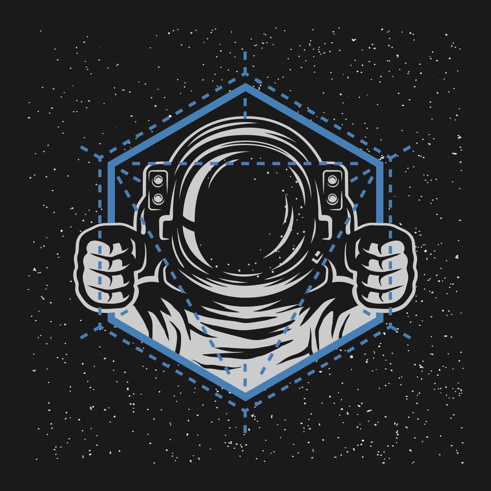 Astronaut with a geometric element. Abstract illustration.Can be used for t-shirt print, mug print, pillows, fashion print design, kids wear, baby shower, greeting and postcard. t-shirt design vector