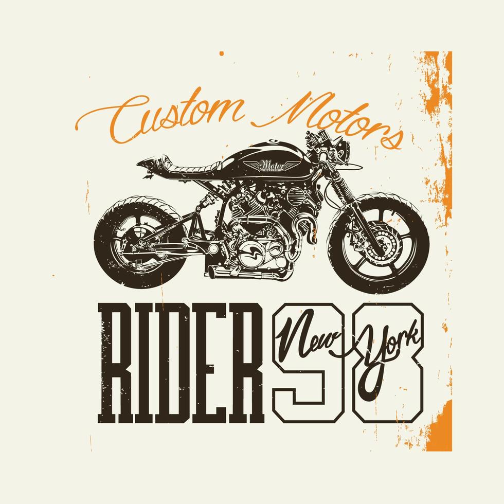 Diseño de camiseta de motociclista. Puede usarse para estampado de camiseta, estampado de taza, almohadas, diseño de estampado de moda, ropa para niños, baby shower, saludo y postal. diseño de camiseta vector