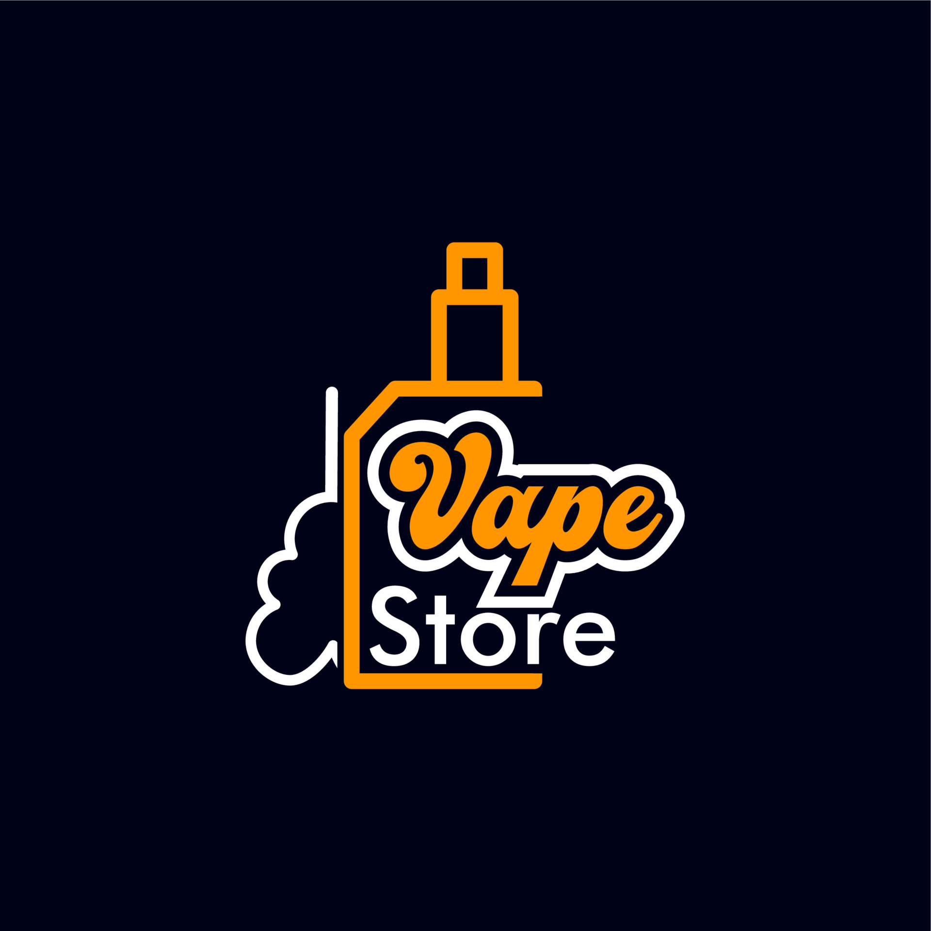 vape shop premium logo collection simple modern, bright contrast color