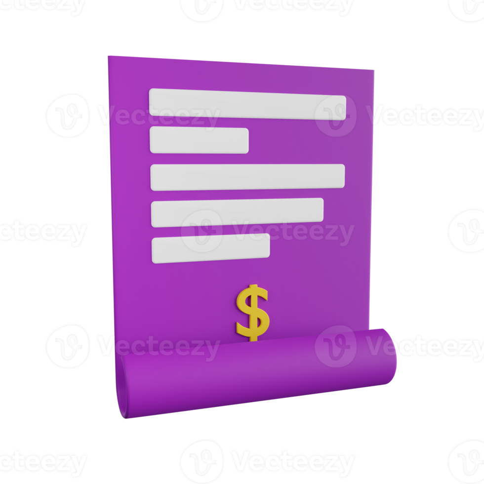 Invoice 3D Illustration png