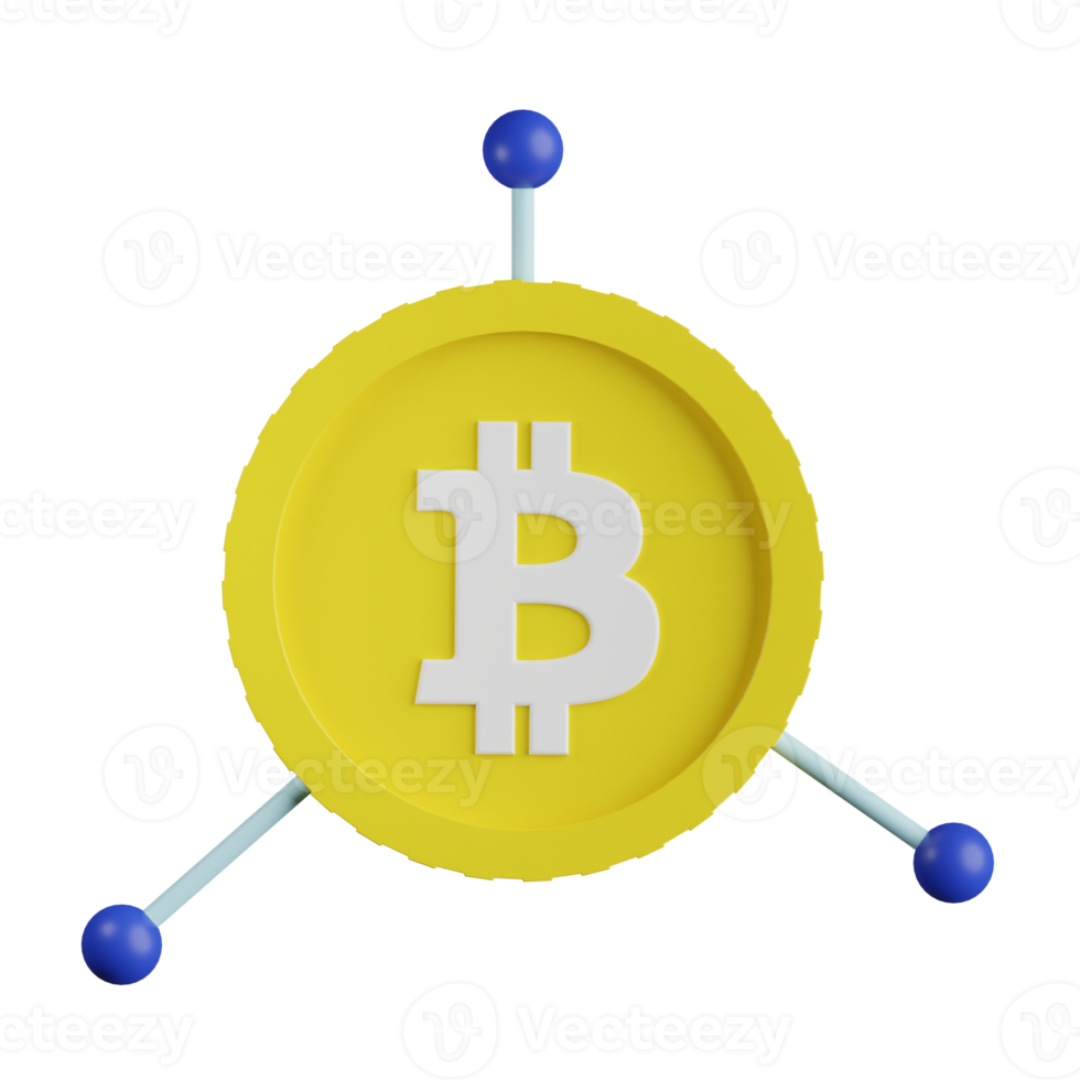 Bitcoin Node 3D Illustration png