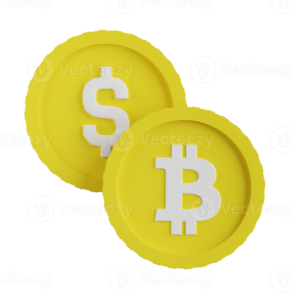 Bitcoin Purchase 3D Illustration png