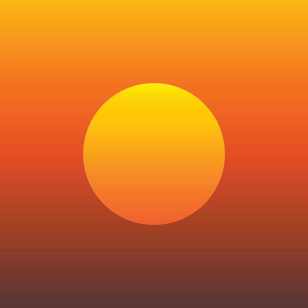 global warming gradient sky with sun vector