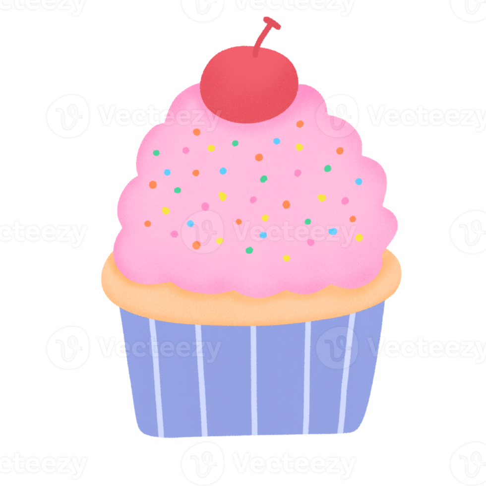 Rainbow  strawberry cupcake png