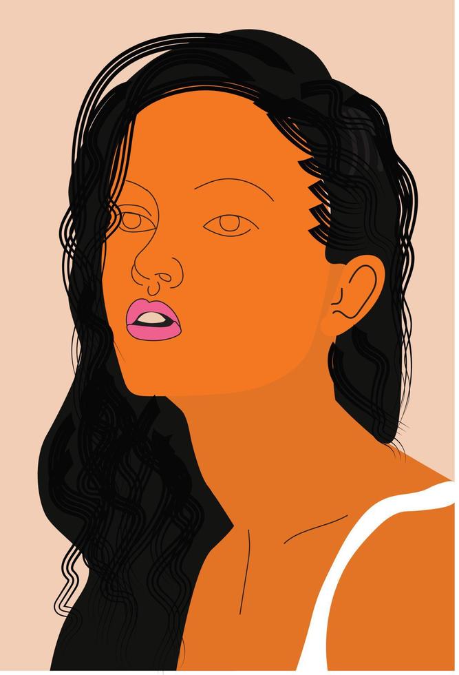 lady minimal art vector illustration