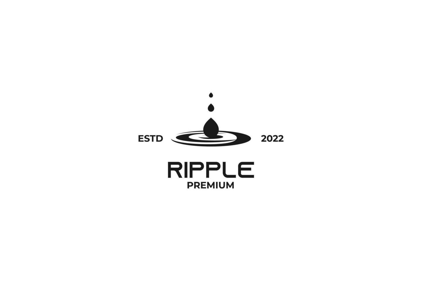 Flat water ripple logo design vector illustration idea