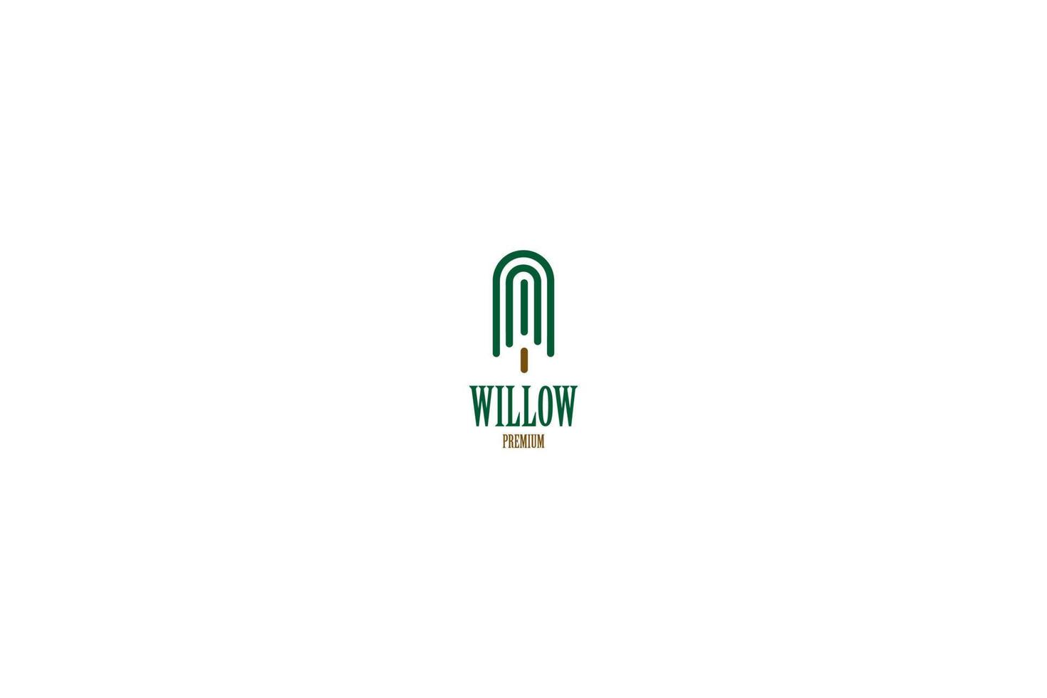 Flat willow tree logo design vector template illustration idea