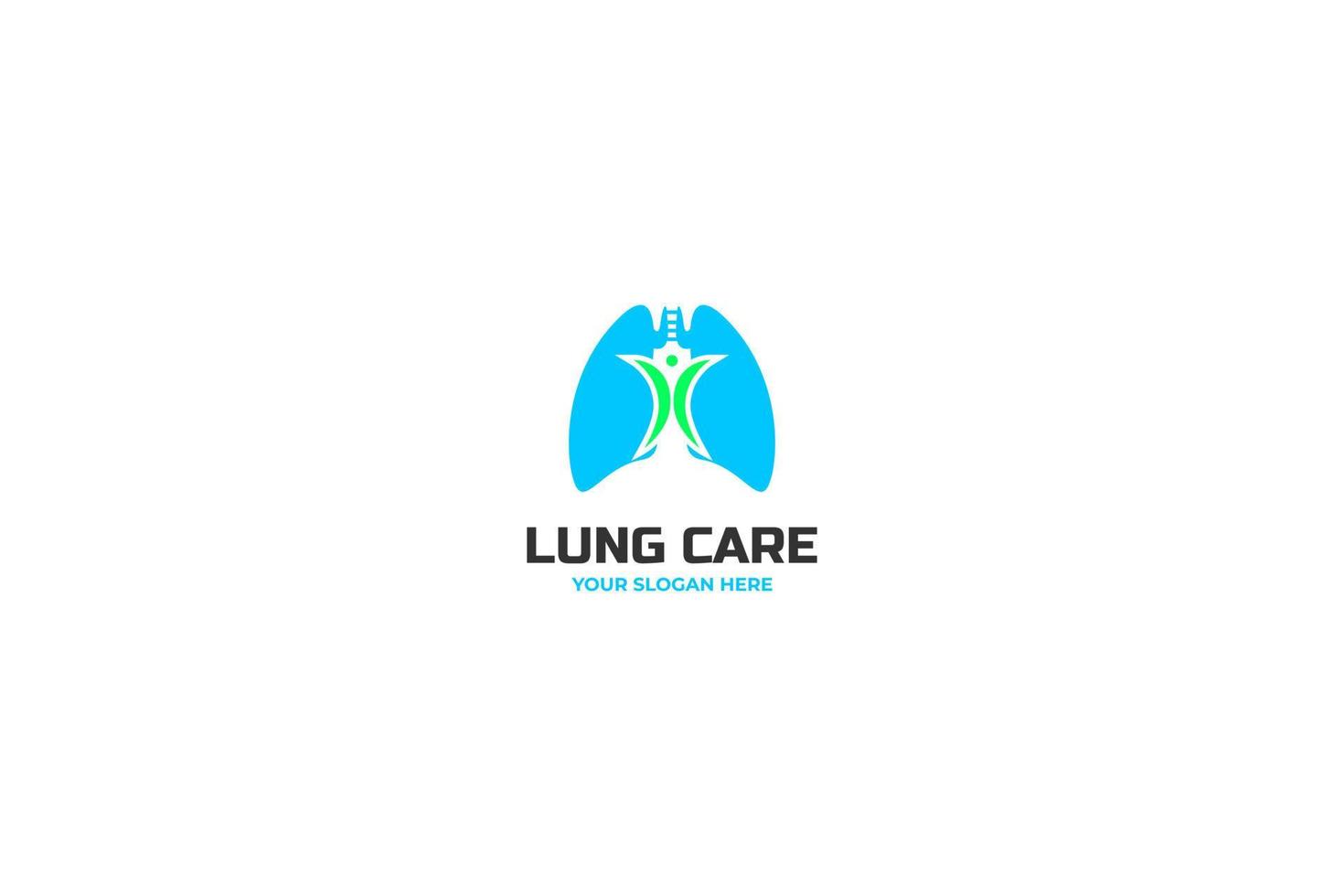 Flat illustration healthy human lungs logo design vector template idea
