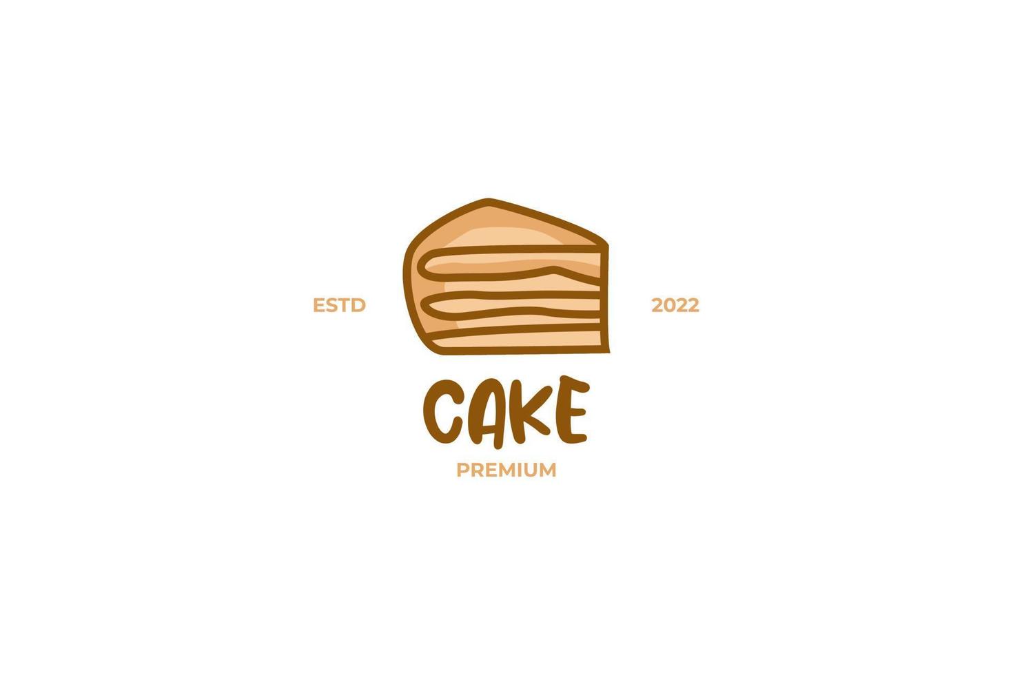 Flat illustration chocolate cake logo design vector template idea