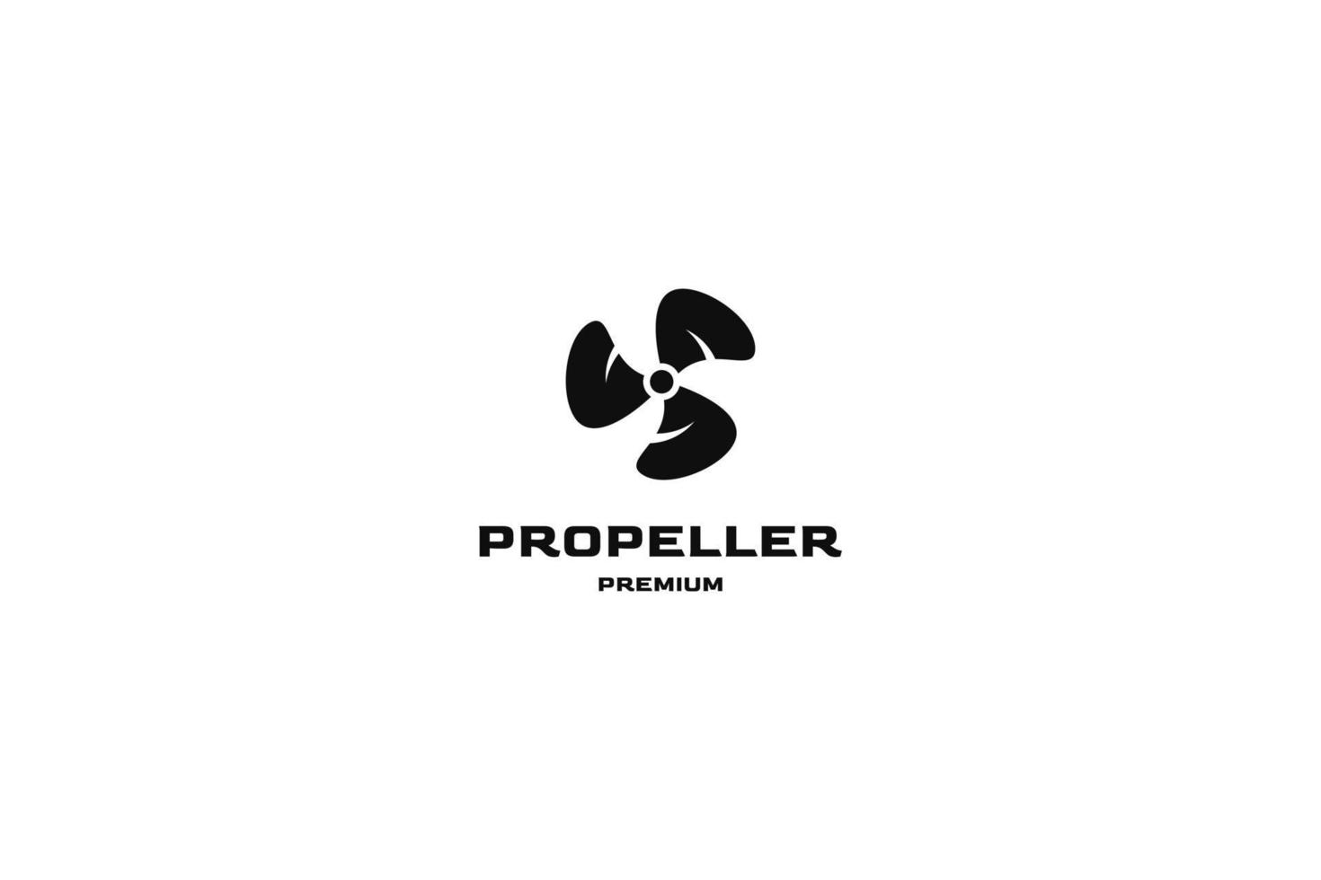 Flat marine engineering propeller logo design illustration idea vector