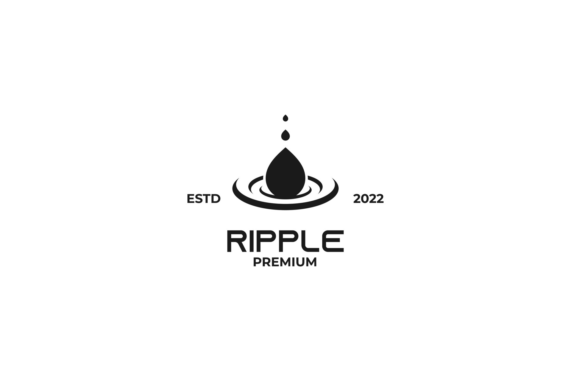 Flat water ripple logo design vector illustration idea 9854802 Vector Art  at Vecteezy