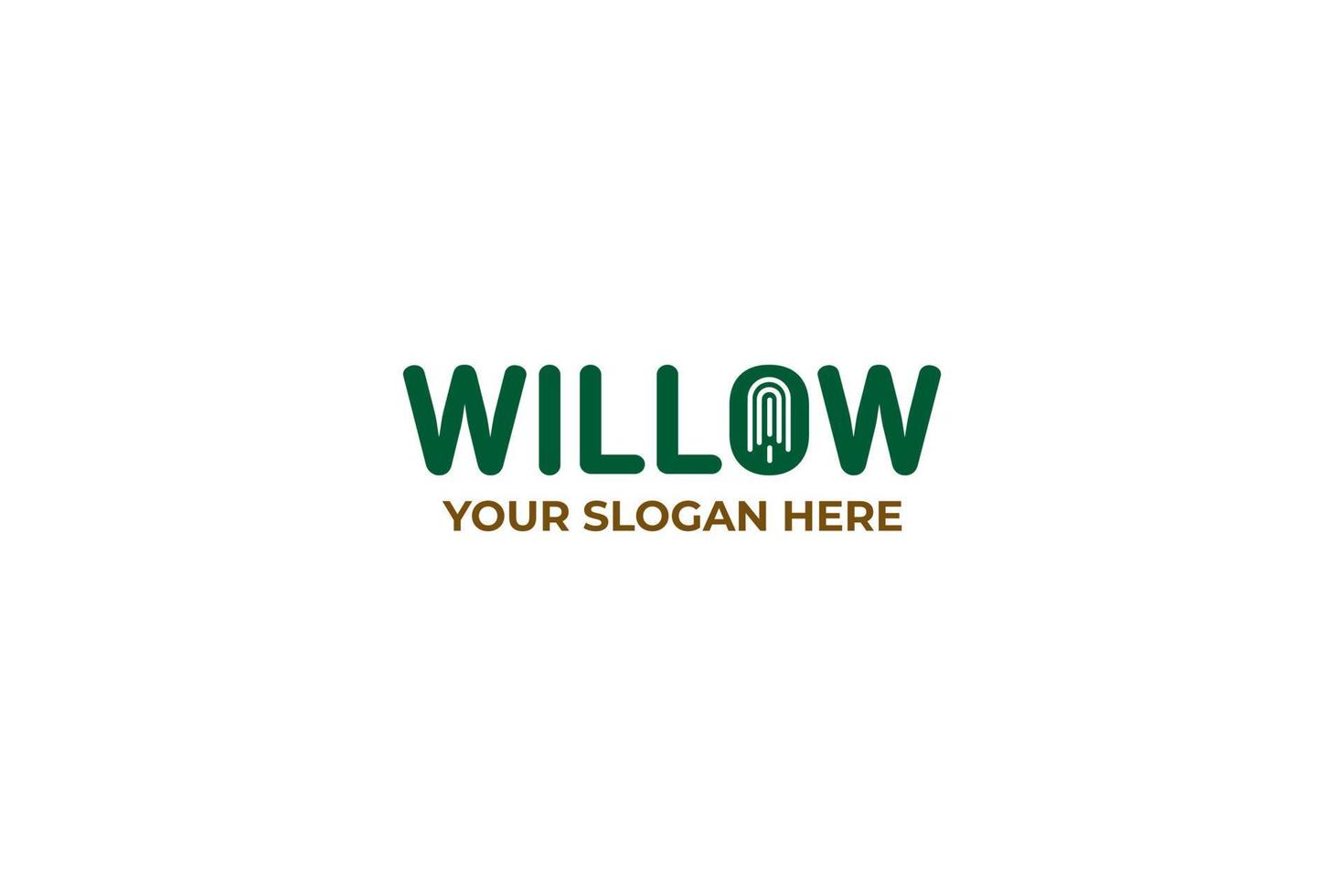 Flat willow tree logo design vector template illustration idea