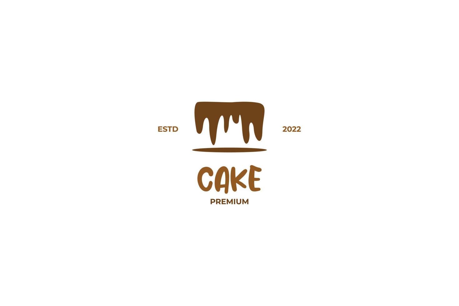 Flat illustration chocolate cake logo design vector template idea