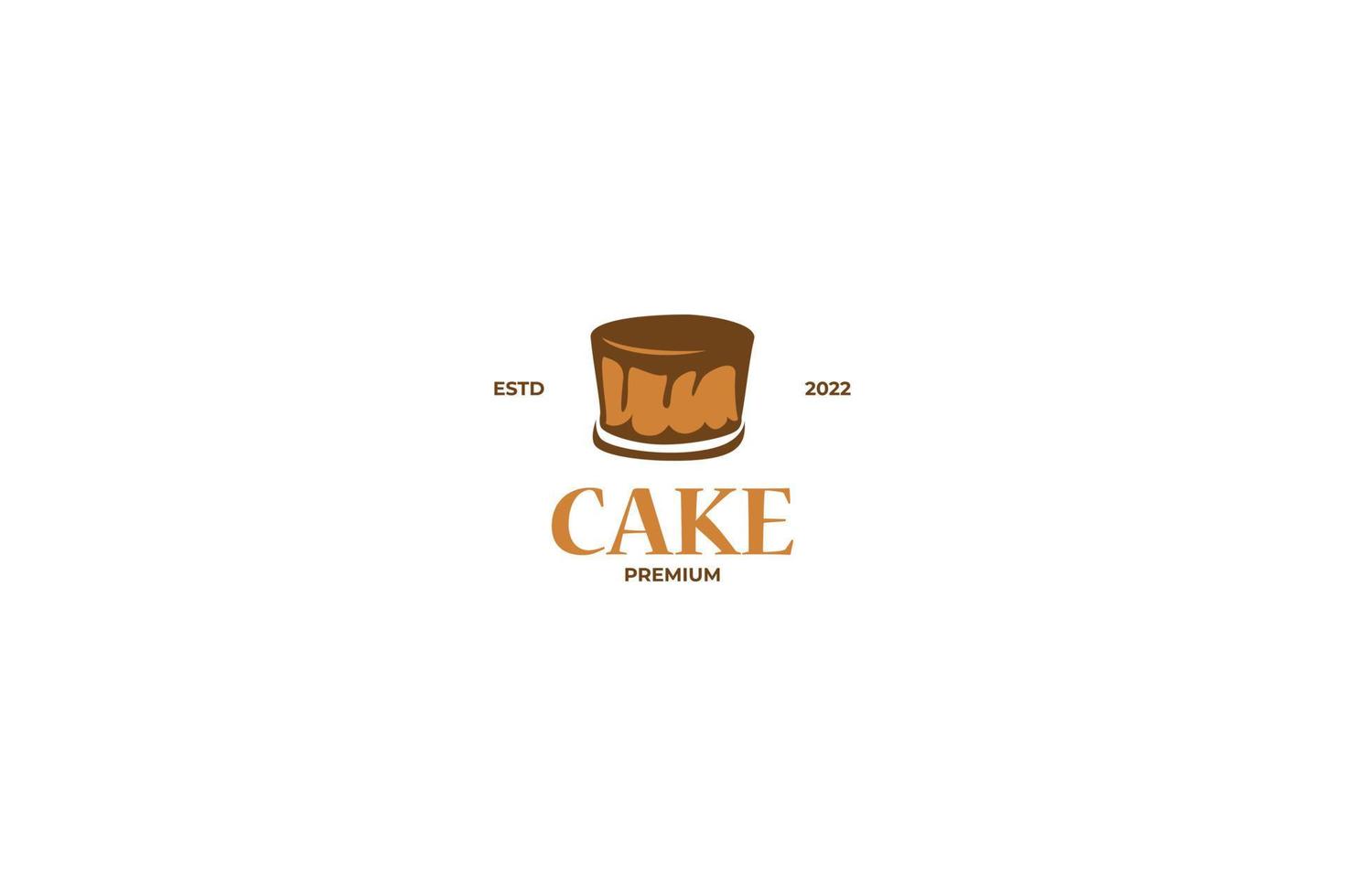 Flat illustration chocolate cake logo design vector template idea