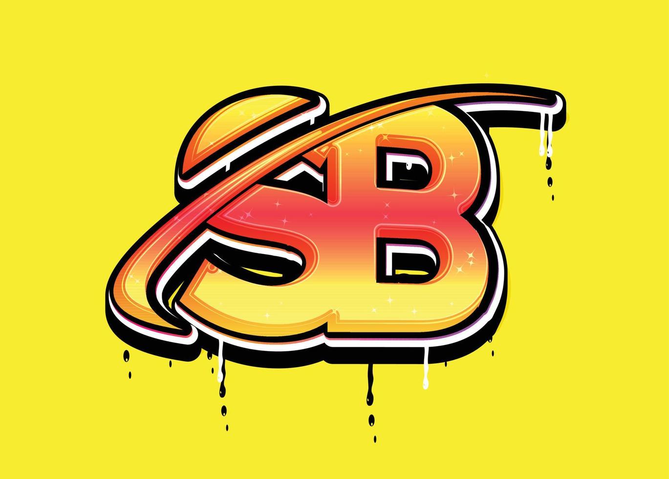 sb carta swoosh alfabeto logo vector