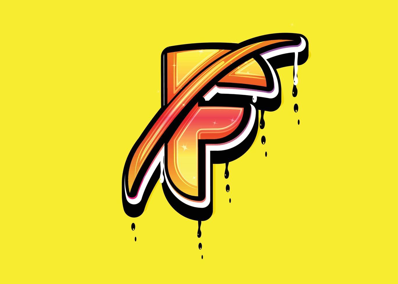 F letter Swoosh logo vector