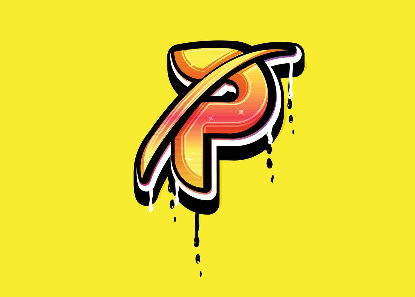 p letra swoosh vector logo