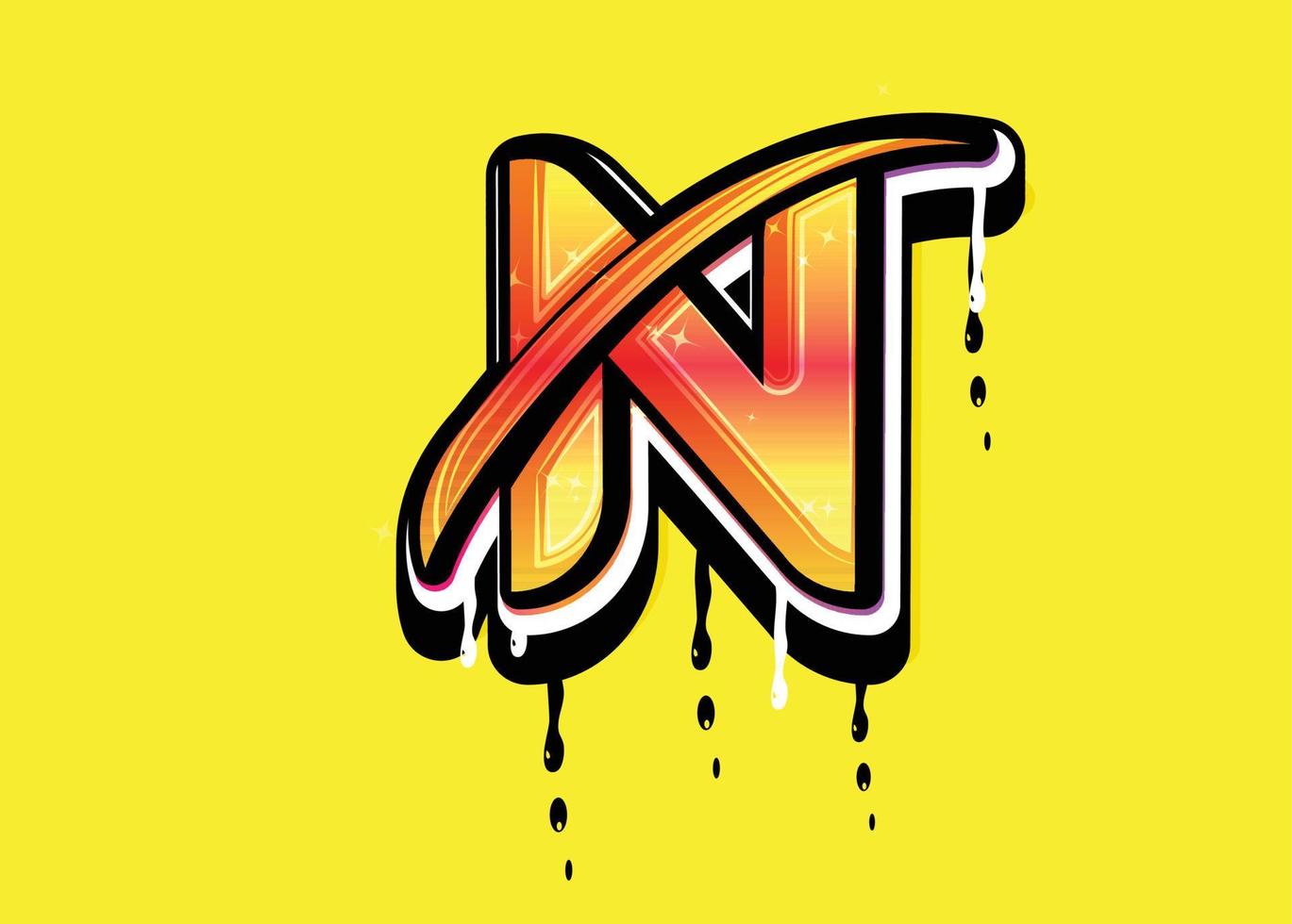N letter Swoosh logo vector