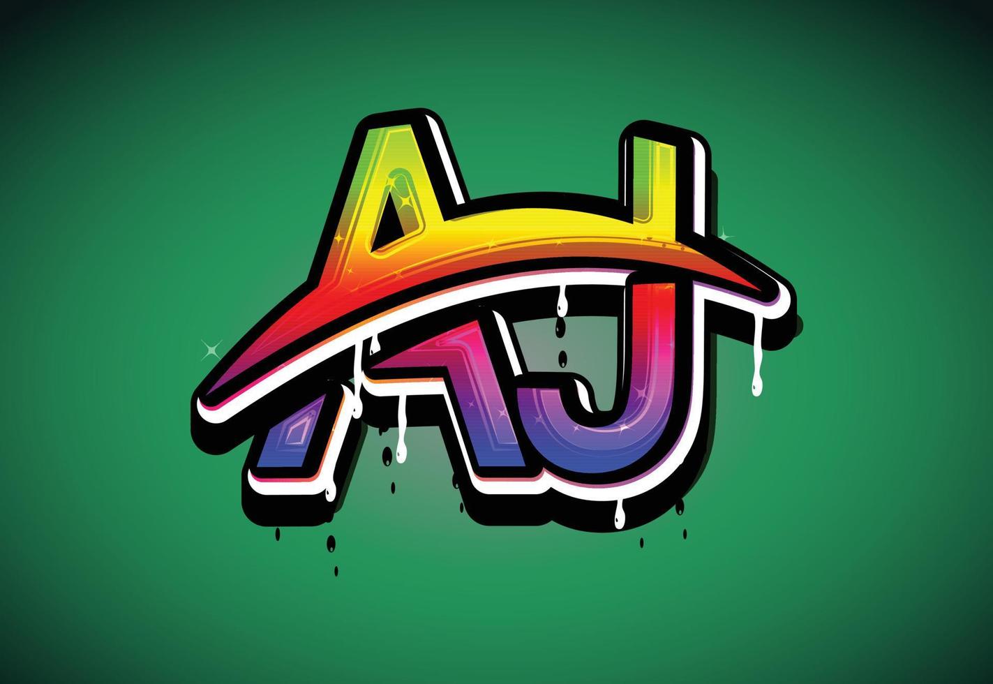 AJ Letter Swoosh logo vector