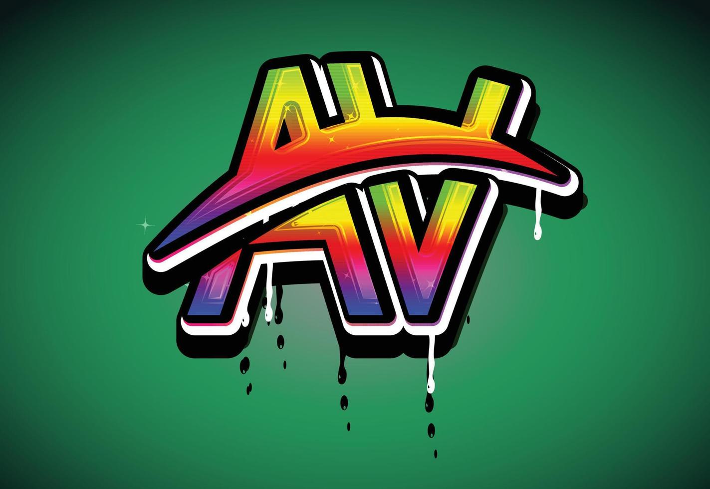 AV Letter Swoosh logo vector